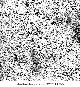 Black and white grunge background. Abstract monochrome vector texture. Pattern of ink stains, dust, lines, chips