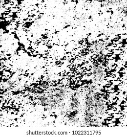 Black and white grunge background. Abstract monochrome vector texture. Pattern of ink stains, dust, lines, chips