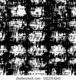 Black and white grunge background. Abstract monochrome vector texture. Pattern of ink stains, dust, lines, chips