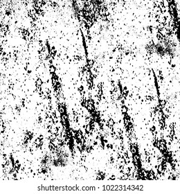 Black and white grunge background. Abstract monochrome vector texture. Pattern of ink stains, dust, lines, chips