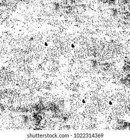 Black and white grunge background. Abstract monochrome vector texture. Pattern of ink stains, dust, lines, chips