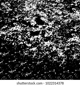 Black and white grunge background. Abstract monochrome vector texture. Pattern of ink stains, dust, lines, chips