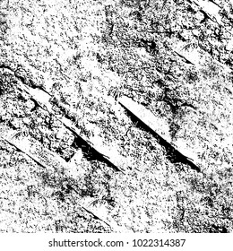 Black and white grunge background. Abstract monochrome vector texture. Pattern of ink stains, dust, lines, chips