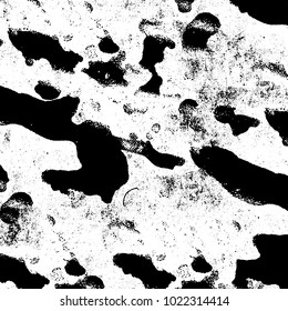 Black and white grunge background. Abstract monochrome vector texture. Pattern of ink stains, dust, lines, chips