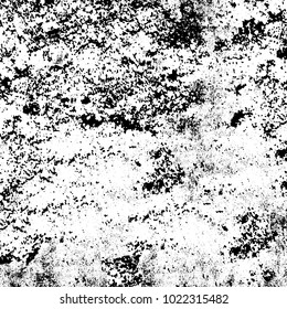 Black and white grunge background. Abstract monochrome vector texture. Pattern of ink stains, dust, lines, chips