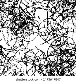 Black white grunge background. Abstract monochrome vector seamless texture