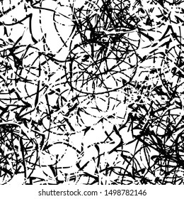 Black white grunge background. Abstract monochrome vector seamless texture