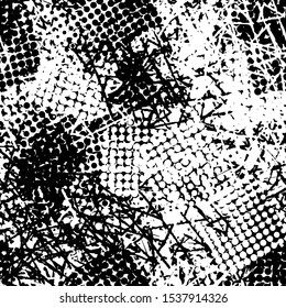 Black white grunge background. Abstract monochrome vector seamless texture