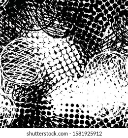 Black white grunge background. Abstract monochrome vector seamless texture