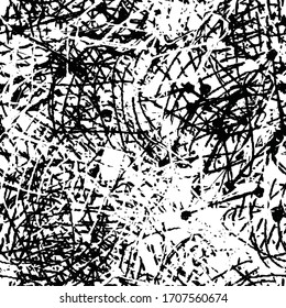 schwarz-weißer brüchiger Hintergrund. Abstrakte monochrome Vektorillustration nahtlose Textur