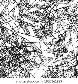 Black white grunge background. Abstract monochrome vector seamless texture