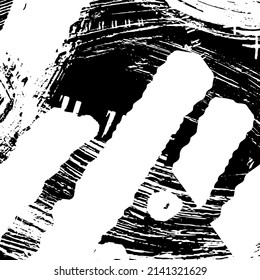 Black and white grunge background. Abstract mystical texture. Pattern of scratches, vintage surface, dirt