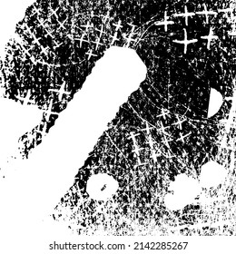 Black and white grunge background. Abstract mystical texture. Pattern of scratches, vintage surface, dirt