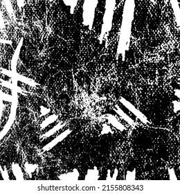 Black and white grunge background. Abstract mystical texture. Pattern of scratches, vintage surface, dirt