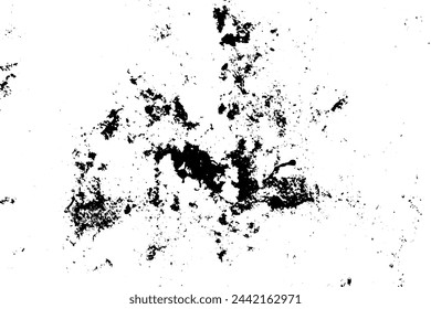 Black and white grunge background. Abstract monochrome texture of cracks, scuffs, chips, dustAbstract pattern of elements. Monochrome print and design.