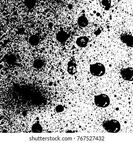 Black and white grunge background. Abstract vector texture of the ink spots. Vintage elements for printing on business cards, posters and design your own