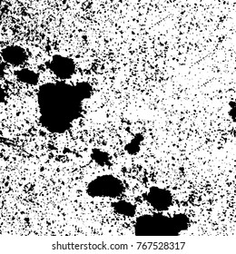 Black and white grunge background. Abstract vector texture of the ink spots. Vintage elements for printing on business cards, posters and design your own
