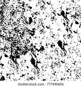 Black and white grunge background. Abstract vector texture of the ink spots. Vintage elements for printing on business cards, posters and design your own