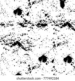 Black and white grunge background. Abstract vector texture of the ink spots. Vintage elements for printing on business cards, posters and design your own