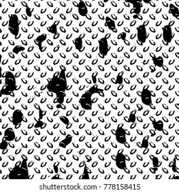 Black and white grunge background. Abstract vector texture of the ink spots. Vintage elements for printing on business cards, posters and design your own