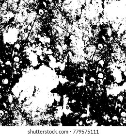 Black and white grunge background. Abstract vector texture of the ink spots. Vintage elements for printing on business cards, posters and design your own