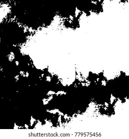 Black and white grunge background. Abstract vector texture of the ink spots. Vintage elements for printing on business cards, posters and design your own