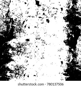 Black and white grunge background. Abstract vector texture of the ink spots. Vintage elements for printing on business cards, posters and design your own