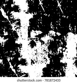 Black and white grunge background. Abstract vector texture of the ink spots. Vintage elements for printing on business cards, posters and design your own