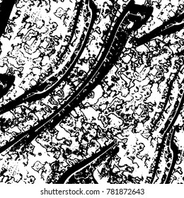 Black and white grunge background. Abstract vector texture of the ink spots. Vintage elements for printing on business cards, posters and design your own