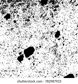 Black and white grunge background. Abstract vector texture of the ink spots. Vintage elements for printing on business cards, posters and design your own