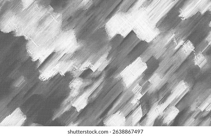 Black and white grunge background with aged wall and tattered clothes vector illustration.