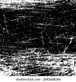 Fondo negro y blanco. Patrón sucio de arañazos, suciedad, polvo