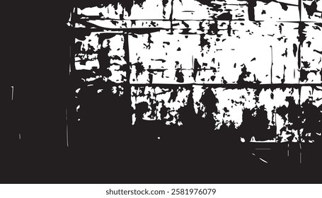 Black and white Grunge background. Dirty and damaged backdrop. Grunge black and white pattern. Monochrome particles abstract texture. EPS10.