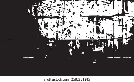 Black and white Grunge background. Dirty and damaged backdrop. Grunge black and white pattern. Monochrome particles abstract texture. EPS10.