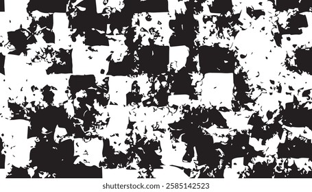 Black and white Grunge background. Dirty and damaged backdrop. Grunge black and white pattern. Monochrome particles abstract texture. EPS10.