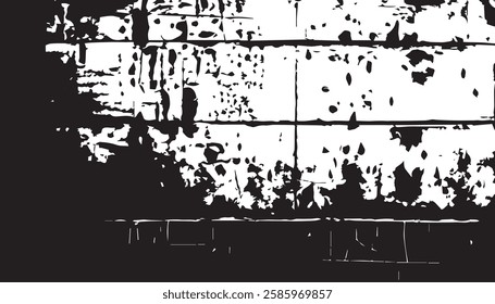 Black and white Grunge background. Dirty and damaged backdrop. Grunge black and white pattern. Monochrome particles abstract texture. EPS10.