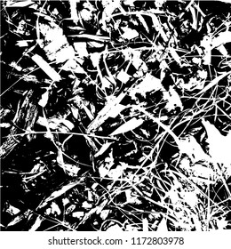 Black and white grunge background with a large texture. Flowering design. Vector illustration.