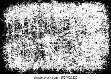 Black and white grunge background. Monochrome texture of wear, ruin, horror, dirt. The ink-stained surface is old