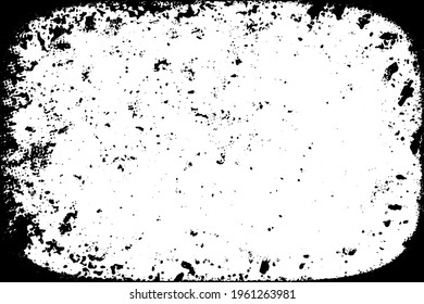 Black and white grunge background. Monochrome texture of wear, ruin, horror, dirt. The ink-stained surface is old