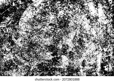 Black and white grunge background. Monochrome texture of wear, ruin, horror, dirt. The ink-stained surface is old