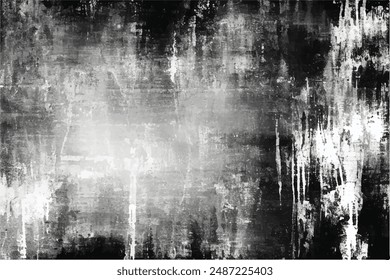 Black and white Grunge Background. Grunge overlay layer. Abstract black and white vector background. Monochrome vintage surface with dirty pattern in cracks, spots, dots. 