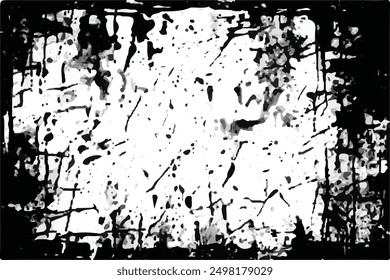Black and white Grunge Background. Rough, scratch, splatter grunge pattern design. Overlay texture. Sketch grunge design. Black and white Grunge texture. Black dusty scratchy texture.