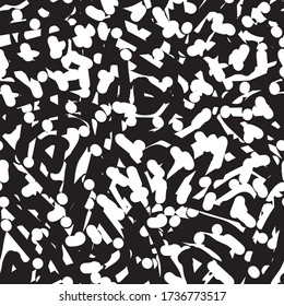 Schwarz-Weiß-Grunge-Hintergrund nahtlos. Abstrakt wiederholende monochrome Textur. Vektor-chaotisches Muster