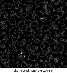 Black and white grunge background seamless pattern