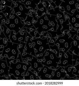 Black and white grunge background seamless pattern