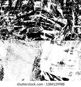 Black and white grunge background. The texture is monochrome of the old surface. Pattern of scratches and scuffs