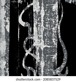 Black and white grunge background. Vector scratched texture