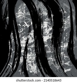 Black and white grunge background. Vector scratched texture