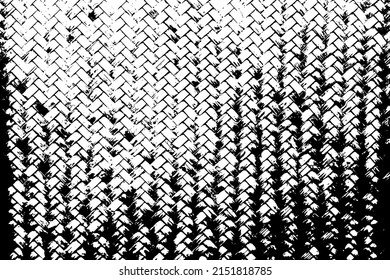 Schwarz-Weiß-Grunge, geflochtene Textur. Wicker Hintergrund.