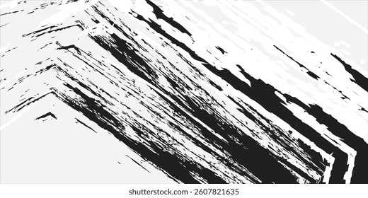 Black and White Grunge Brush Stroke Texture. Black Brush Stroke Isolated on White Background. Ink brush strokes, lines. Grunge background